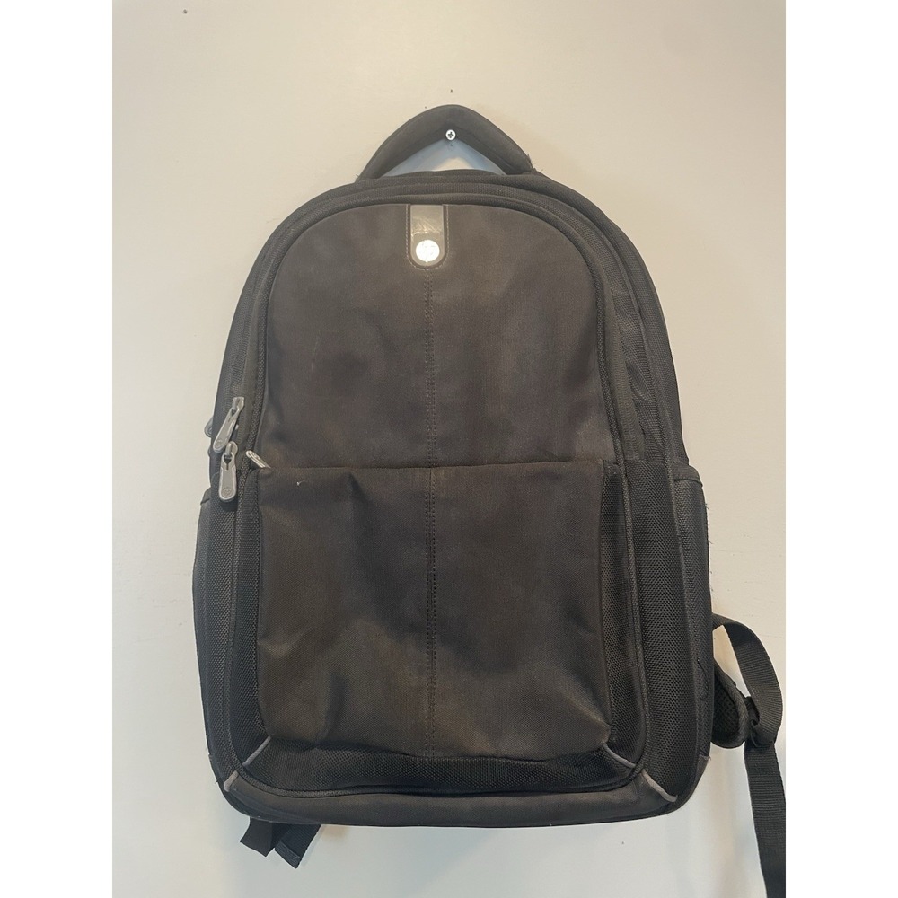 HP Black Adjustable Strap Zip-Up Pocket Padded Laptop Bag Backpack - Read